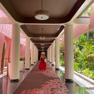 Red vacation dress in small
